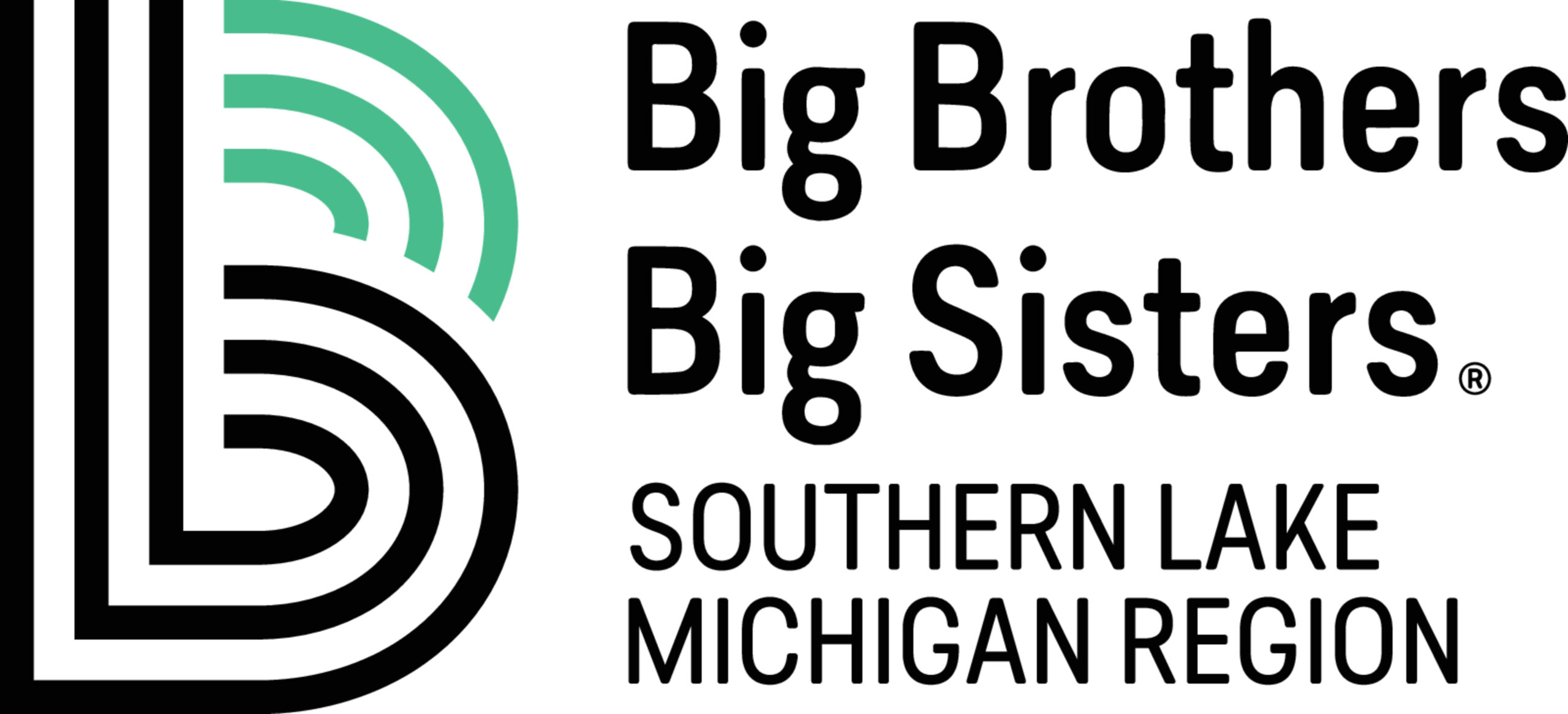 The Big Brothers Big Sisters logo in black and green text.